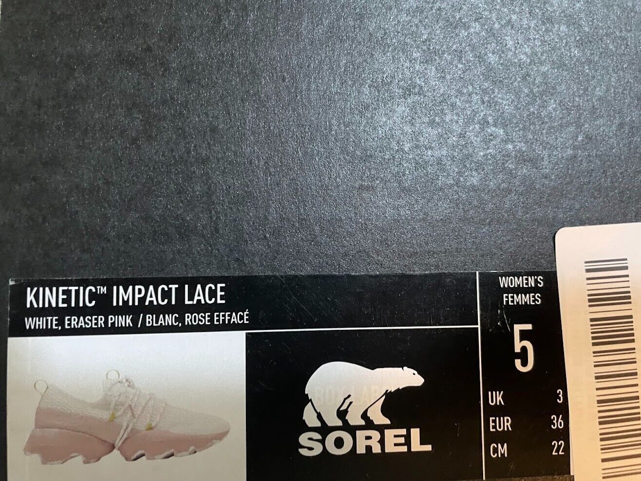 sorel kinetic lace size 5 (eraser pink)