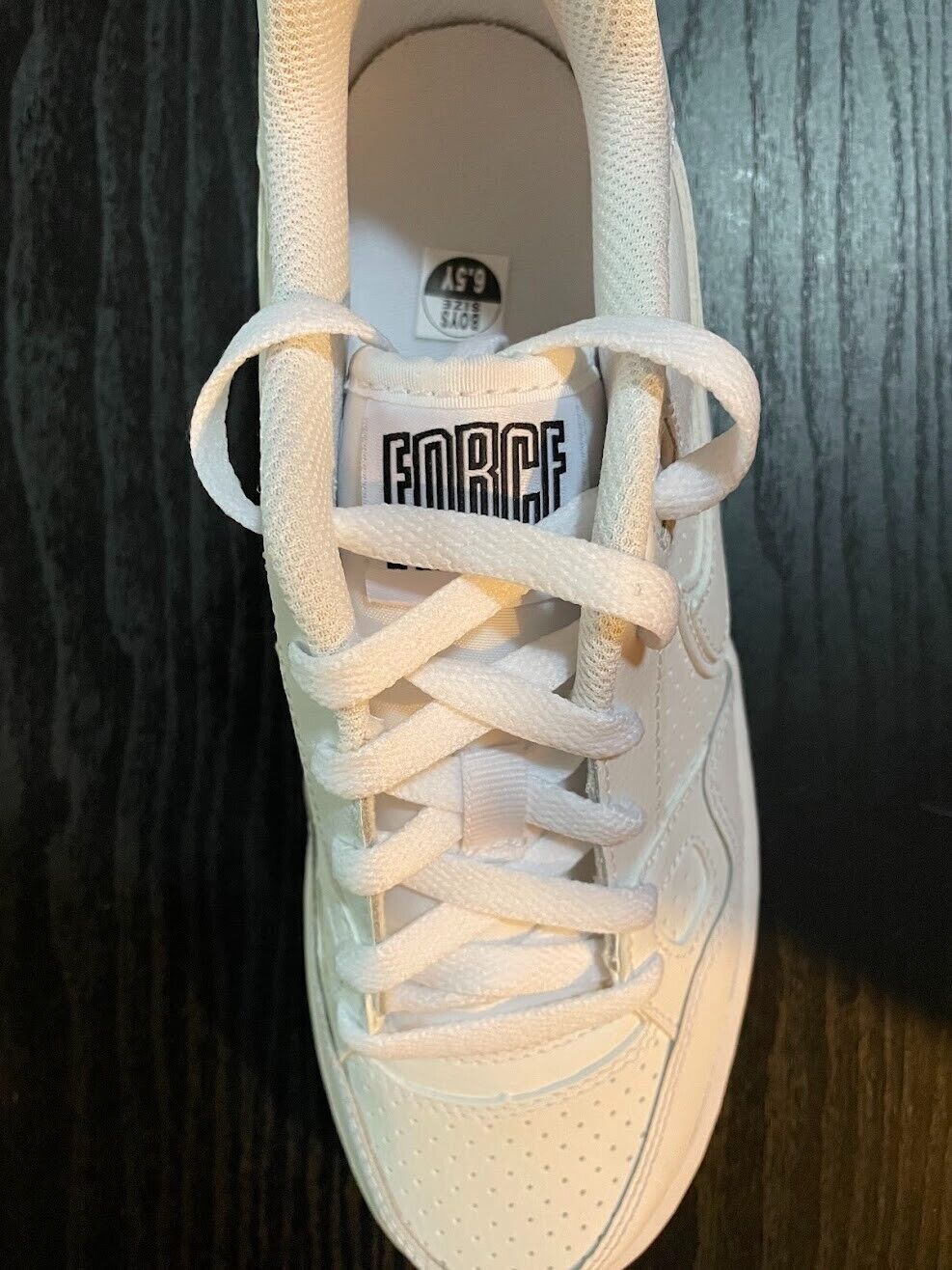 Size 6.5 (GS) - Nike Son of Force Low Triple White