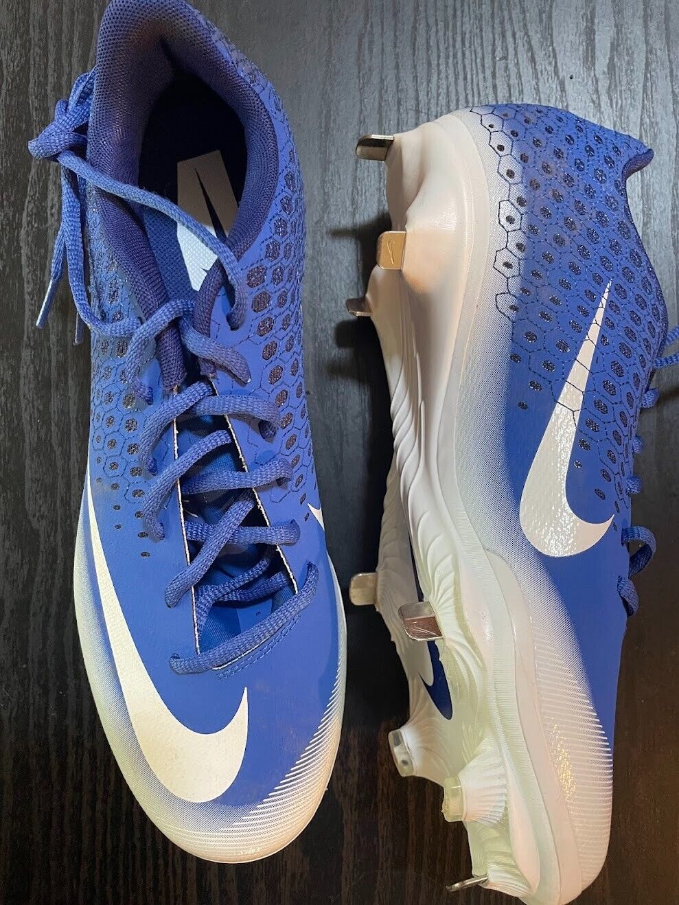 size 9.5- Nike Men's Lunar Vapor Ultrafly Elite 2 Baseball Cleat (Blue)