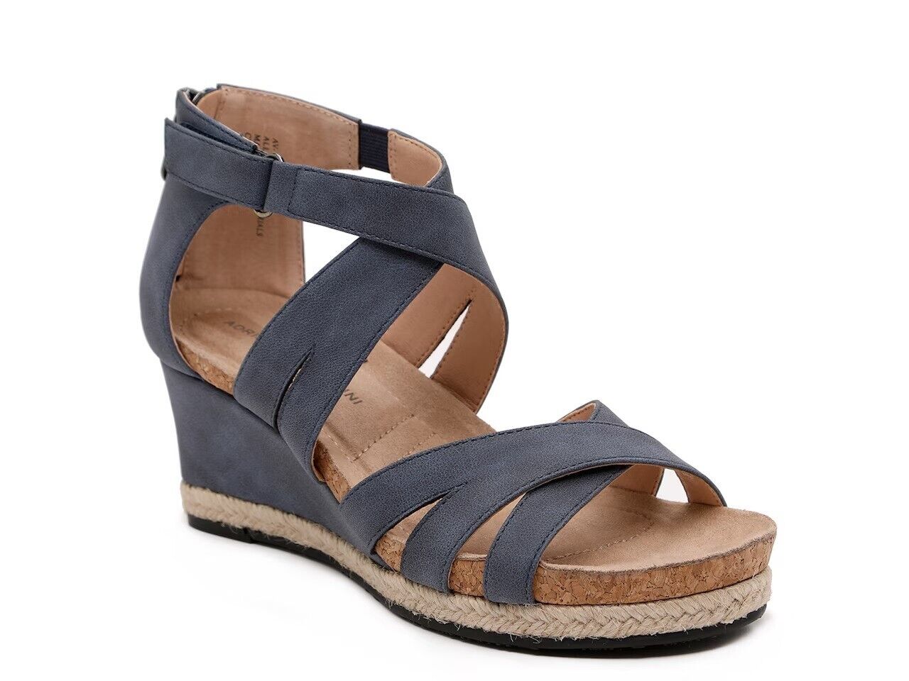 adrienne vittadini av-timmy wedge sandal navy