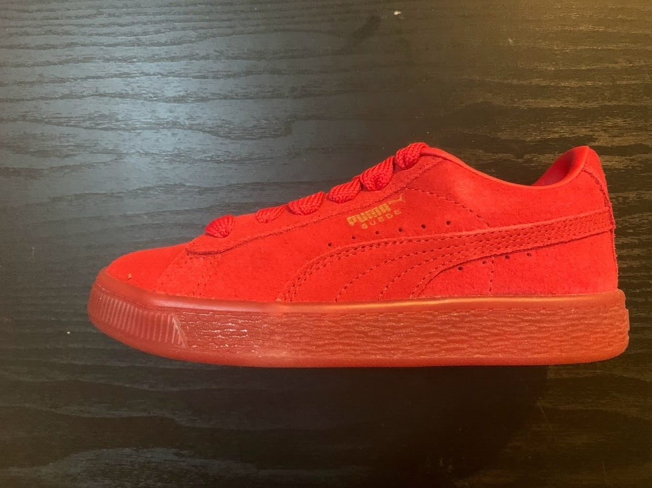 size 1c-Kids Puma Suede Classic Mono Gold Red