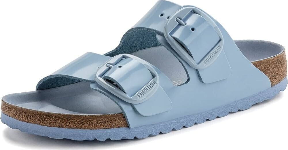 Birkenstock Arizona Big Buckle Leather Patent Dusty Blue Sandal